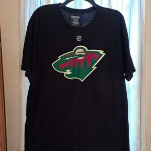 Reebok Black Tee Minnesota Wild Erik Haula #56